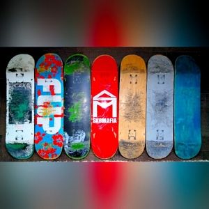 7 skateboard deck lot